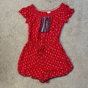 Cute red romper - can wear on or off shoulder